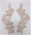 APL-BED-107-CHAMPAGNE-PAIR. Beaded Applique - Champagne - 9.5 x 3 Inch - A Pair