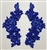 APL-BED-107-ROYALBLUE-PAIR. Beaded Applique - Royal Blue - 9.5 x 3 Inch - A Pair