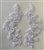 APL-BED-107-WHITE-PAIR. Beaded Applique - White - 9.5 x 3 Inch - A Pair