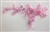 APL-BED-109-PINK. Embroidered Beaded Applique with Rhinestone and Sequin on Net. - Pink - 14" x 8"