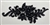 APL-BED-115-BLACK.  Beaded Applique with Rhinestone and Sequin on Net.  - Black - 16" x 7"