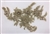 APL-BED-117-GOLD. Beaded Applique with Rhinestones on Net. - Gold - 13.5" x 8" - Each $6
