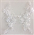 APL-BED-118-WHITE-PAIR-3D. Pair of Beaded Appliques - 3D on White Net. - WHITE- 12.5" x 6" - Pair $7