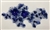 APL-BED-124-BLUE-3D. Beaded Applique - 3D on Net. - Blue with Sequins and Crystals - 11" x 6"