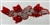 APL-BED-127-RED-3D. Beaded Applique - 3D on Net. - Red with Sequins, Beads, and Pearls 11" x 5" - Each $12