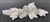 APL-BED-127-WHITE-3D. Beaded Applique - 3D on Net. - White with Sequins, Beads, and Pearls 11" x 5" - Each $12