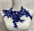 APL-BED-129-ROYALBLUE-3D.   Beaded Applique - 3D on Net. - Montana with Sequins - 12" x 7"