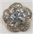 BRO-RHS-279-GOLD. Clear Rhinestones on Gold Metal Brooch - 1.5 x 1.5 Inches