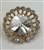 BTN-RHS-010-CLEARGOLD.  Rhinestone Button - Clear Crystal on Gold Metal