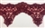LNS-BBE-228-BURGUNDY. Burgundy Bridal Lace with Exquisite Embroideries, Burgundy Pearls and Raised Flowers - 5 Inch Wide