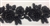 LNS-BBE-246-BLACK.  Black Bridal Lace with White Pearls - Sold By the Yard - 2 Inch Wide