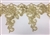 LNS-BBE-247-GOLD.  Gold Embroidery Bridal Lace with with Gold Beads and Sequins - Sold By the Yard - 8.5 Inch Wide