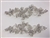 RHS-APL-002-SILVER-PAIR.  Sew-On Clear Crystal Rhinestone Applique -  12 X 5  Inches - One Pair