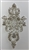 RHS-APL-005-SILVER.  Sew-On Clear Crystal Rhinestone Applique -  14.5 x 8 Inches