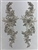 RHS-APL-014-SILVER-PAIR.  Sew-On Clear Crystal Rhinestone Applique -  16 X 5.5 Inches - One Pair