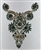 RHS-APL-015-GREEN. Hot-Fix and Sew-On Green Crystal Rhinestone Applique - 10 x 7.5 Inches