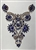 RHS-APL-015-ROYALBLUE. Hot-Fix and Sew-On Royal Blue Crystal Rhinestone Applique - 10 x 7.5 Inches
