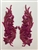 RHS-APL-080-FUCHSIA-PAIR.  Sew-On Fuchsia Crystal Rhinestone Applique with Fuchsia Beads -  14 X 5  Inches Each - One Pair