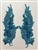 RHS-APL-080-TURQUOISE-PAIR.  Sew-On Turquoise Crystal Rhinestone Applique with Turquoise Beads -  14 X 5  Inches Each - One Pair