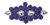 RHS-APL-478-ROYALBLUE.  MAX BLING Hot Fix / Sew-On Crystal Rhinestone Applique - Clear and Royal Blue Stones - 7 X 3 inches