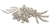 RHS-APL-709-AB.  Sew-On AB Crystal Rhinestone Applique - On Net - Silver Beads- 9.5 X 3.5 Inches