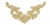 RHS-APL-740-GOLD.  Hot Fix / Sew-On Clear Crystal Rhinestone Applique - Clear Stone with Gold Beads