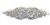 RHS-APL-858-AB.  Hot Fix / Sew-On AB Crystal Rhinestone Applique - Silver Beads - 7 X 2 Inches