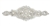 RHS-APL-863-SILVER.  Hot Fix or Sew-On Clear Crystal Rhinestone Applique - Silver Beads - 8 X 2.5 Inches
