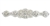 RHS-APL-887-SILVER.  Hot Fix / Sew-On Clear Crystal Rhinestone Applique - Silver Beads - 9.5 x 2 Inches
