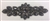 RHS-APL-M127-BLACK. Glue-On Sew-On Black Crystal Rhinestones on Black Metal Applique - 6.5 x 2.2 Inches