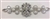 RHS-APL-M128-SILVER. Glue-On Sew-On Clear Crystal Rhinestones on Silver Metal Applique - 8 x 2.5 Inches