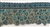TRM-IND-201-TURQUOISE. Indian Trim with Turquoise Embroidery and Metallic Gold Borders - 3.5 " Wide