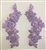 APL-BED-107-LILAC-PAIR. Beaded Applique - Lilac - 9.5 x 3 Inch - A Pair