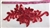 APL-BED-115-RED.  Beaded Applique with Rhinestone and Sequin on Net.  - Red - 16" x 7"