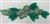 APL-BED-127-GREEN-3D. Beaded Applique - 3D on Net. - Green with Sequins, Beads, and Pearls 11" x 5" - Each $12