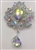 BRO-RHS-002-AB.  AB CRYSTAL RHINESTONE BROOCH -4 X 2.5 INCH