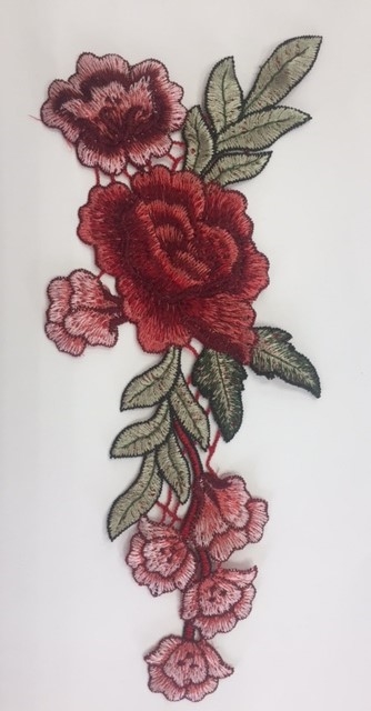Machinehome Best Choice 1 Pair DIY Rose Flower Embroidered Patches Sew On  Patch Applique For Jeans Pants Embroidered Patch For Jeans