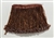 FRI-BED-109-DARKBROWN. Beaded Fringe - Dark Brown Color - 6" Wide - On Brown Tape - 1 yard