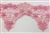 LNS-BBE-228-PINK. Pink Bridal Lace with Exquisite Embroideries, Pink Pearls and Raised Flowers - 5 Inch Wide