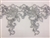 LNS-BBE-247-SILVER. Silver Embroidery Bridal Lace with with Silver Beads and Sequins - Sold By the Yard - 8.5 Inch Wide