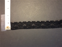 LST-REG-107-BLACK.  STRETCH LACE 1 INCH WIDE - BLACK