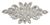 RHS-APL-523-SILVER.  Crystal Rhinestone Applique - Silver - 12" x 6"