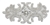 RHS-APL-549-SILVER.  CRYSTAL RHINESTONE APPLIQUE.  7"x3.5"