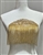 RHS-APL-WHL68-GOLD. Gold Topaz Rhinestone Hot-Fix Applique On Top of 7" Gold Rhinestone Fringe - 9.5" x 9"