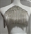 RHS-APL-WHL68-SILVER. Clear Rhinestone Hot-Fix Applique On Top of  7" Silver Rhinestone Fringe - 9.5" x 9"