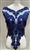 RHS-BOD-WA069-SAPPHIRE. Sapphire Crystal Rhinestone Bodice with Royal Blue Beads And Royal Blue Embroidery on a Shear Royal Blue Tulle- 24" x 16".