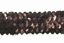 lst-sqn-104-4lines-brown.  Stretch Sequin Lace