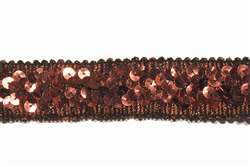 lst-sqn-144-4lines-brown.  Stretch Sequin Lace