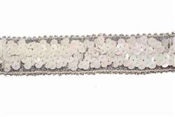 lst-sqn-144-4lines-silver.  Stretch Sequin Lace